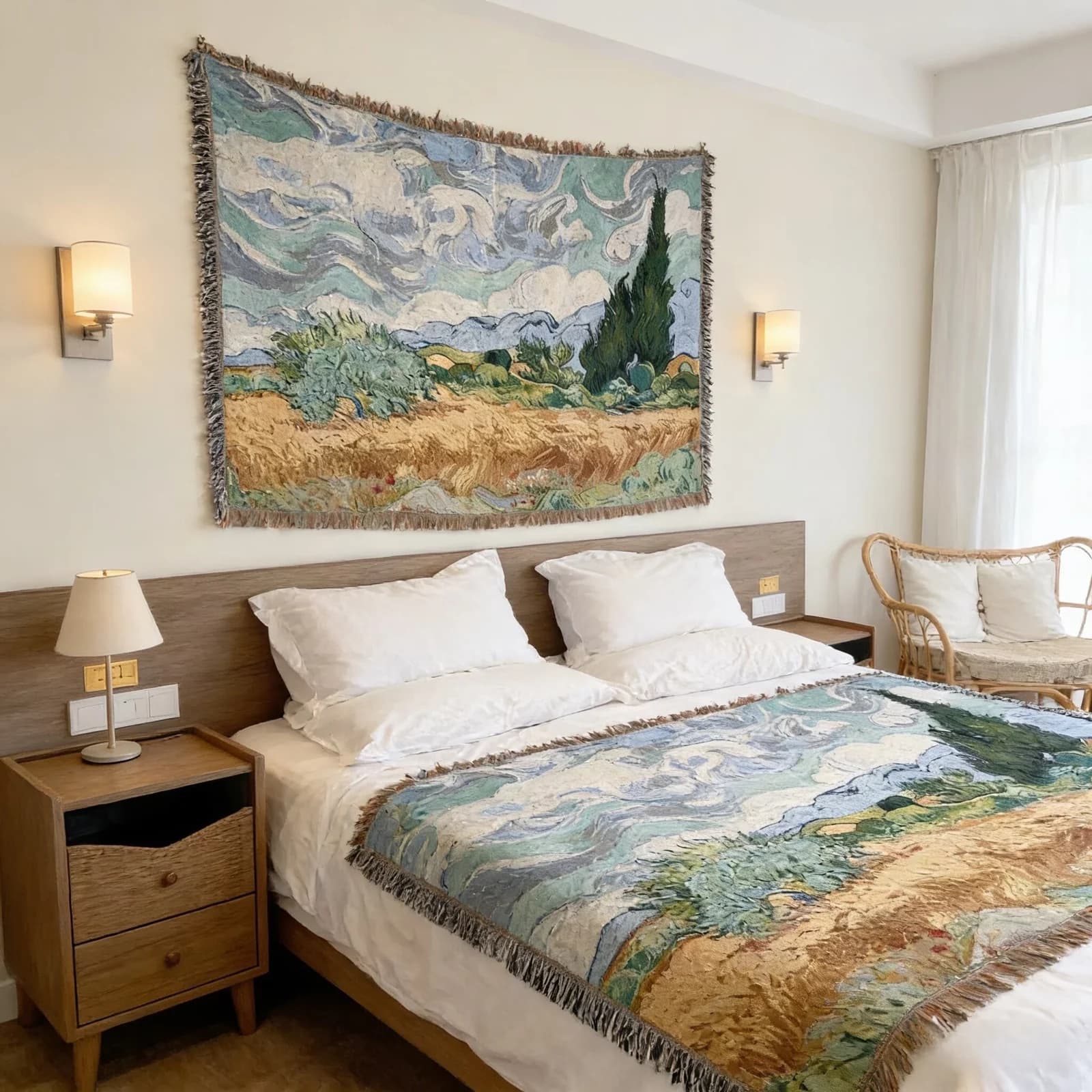 Tkana tapiserija v Van Goghovem slogu za sofa ali steno