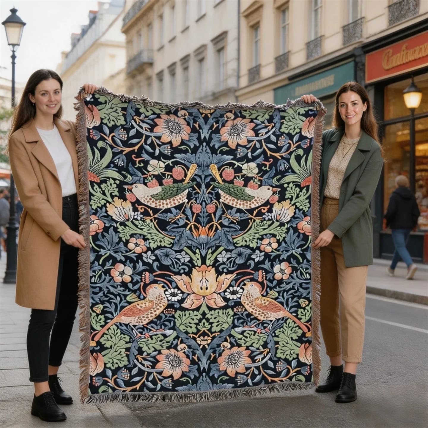 Metalka iz poliestra in bombaža za kavč, tapestry 130x160 cm
