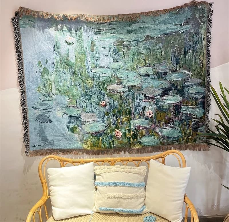 Meta odeja z vintage umetniškim tiskom za dekoracijo kavča, 130x160 cm
