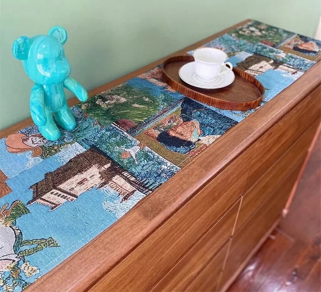 Tekač v slogu Van Gogha iz bombažno-lanene mešanice