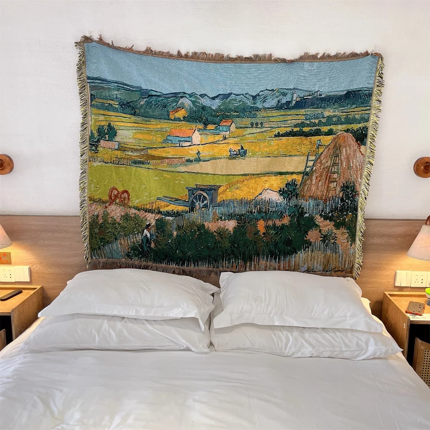 Pletena odeja v Van Goghovem slogu za sofa, posteljo ali stensko dekoracijo 130x160cm
