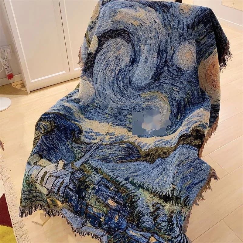 Odeja za kavč Van Gogh Zvezdna noč, bombažna mešanica