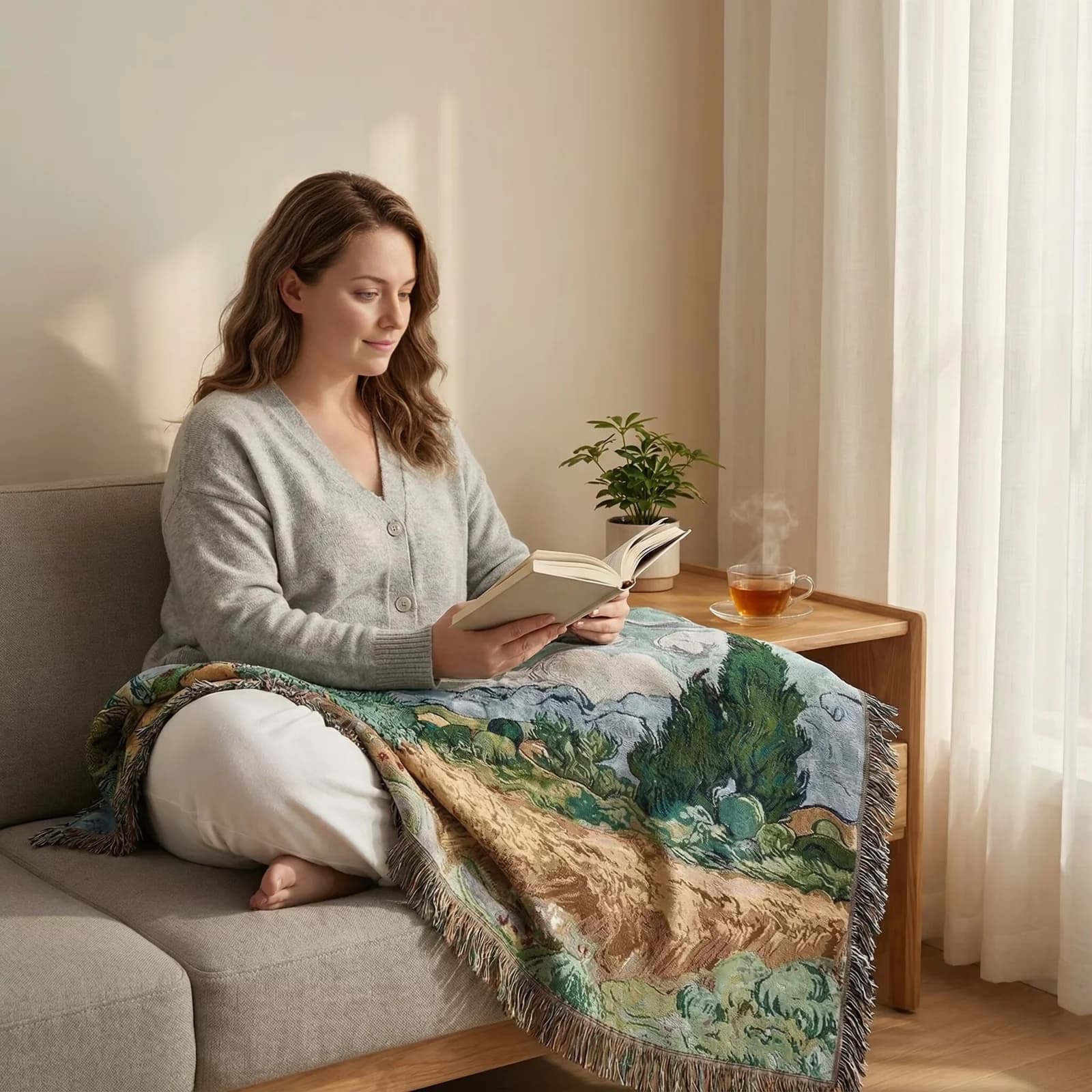 Tkana tapiserija v Van Goghovem slogu za sofa ali steno