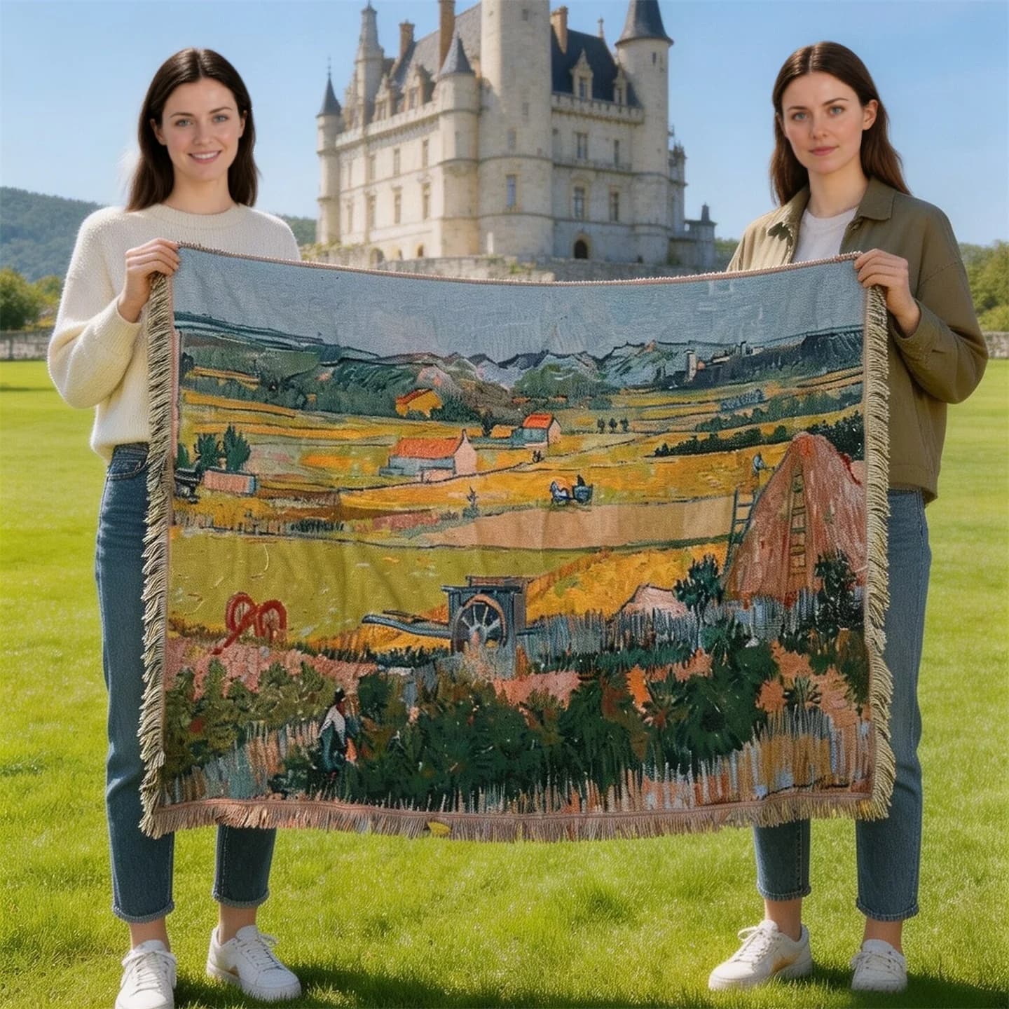 Umetniška preproga v slogu Van Gogha za dekoracijo sedežne garniture