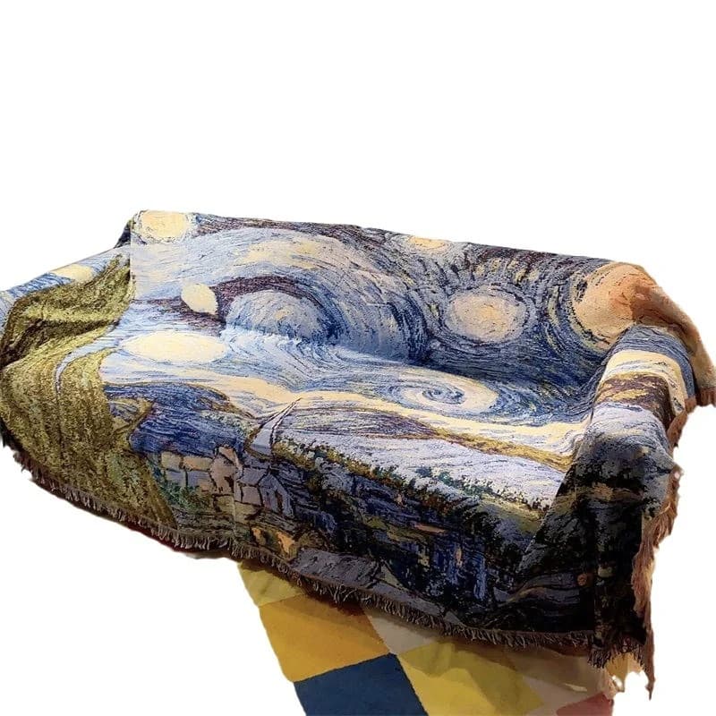 Odeja za kavč Van Gogh Zvezdna noč, bombažna mešanica